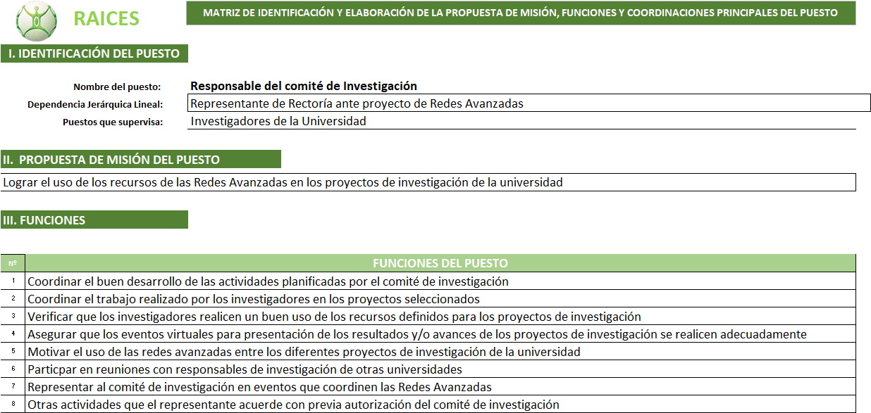 Detalle de funciones de Responsable de Investigación Image
